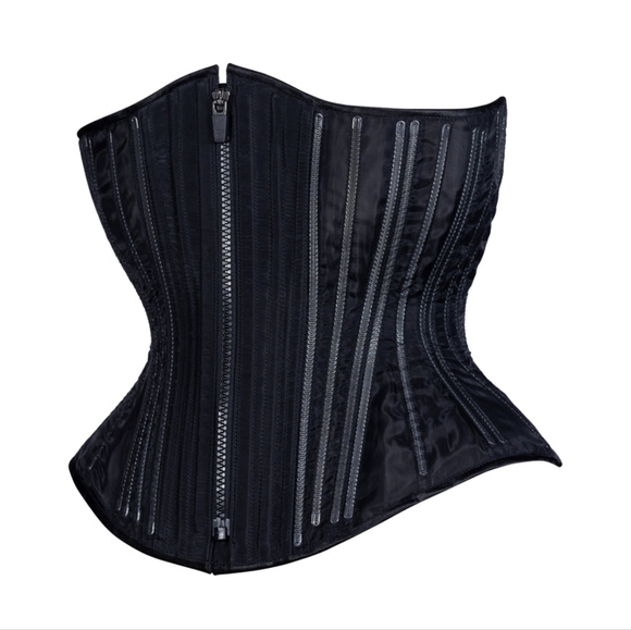 Black Unlined Mesh Corset by Timeless Trends - Picture 3 of 7